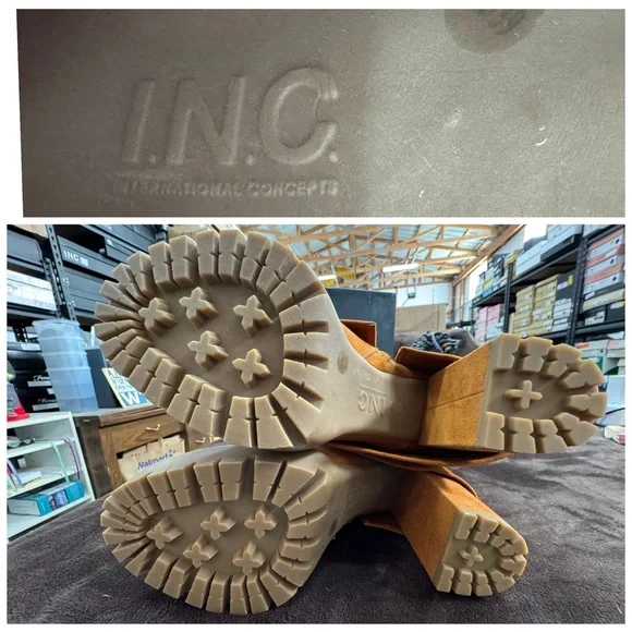 INC Rust Suede Like Women's Boots 8 - Picture 8 of 9